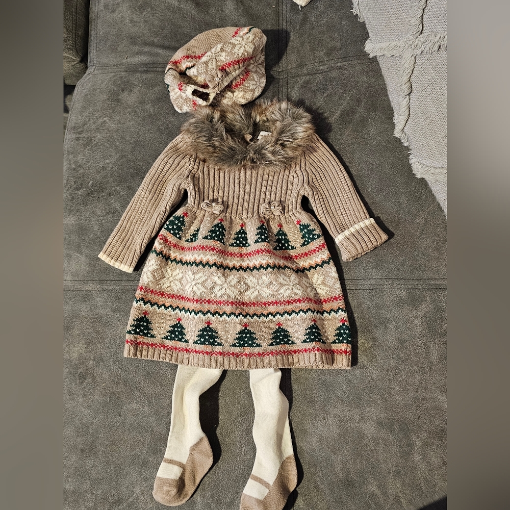 3-6 month Christmas sweater dress